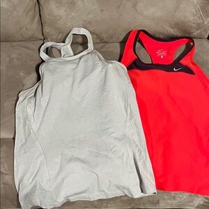 Nike Women's Red and White Tank Tops